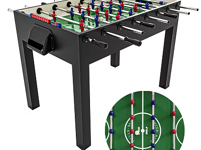 Small table tennis table football machine 3d model