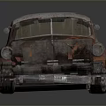 Rusty Vintage Old Car With Weathered Exterior And Classic Design Details