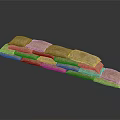 Brown Sandbags Stacked In Pyramid Formation For Barrier On Reflective Dark Background