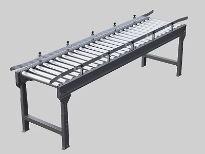 Industrial Equipment Roller Conveyor With Metal Frame And Conveyor Rollers For Material Handling 3d model