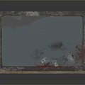 Vintage Wooden Framed Glass Window With Blurred Handprints And Stains