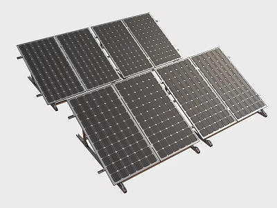 Industrial Photovoltaic Solar Panel Array For Renewable Energy Generation System 3d model