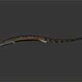 Prehistoric Aquatic Reptile Model With Long Body Striped Skin And Sharp Teeth