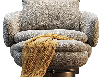 Cozy Gray Sofa With Yellow Throw And Modern Coffee Table Combination In Living Room Interior 3d model