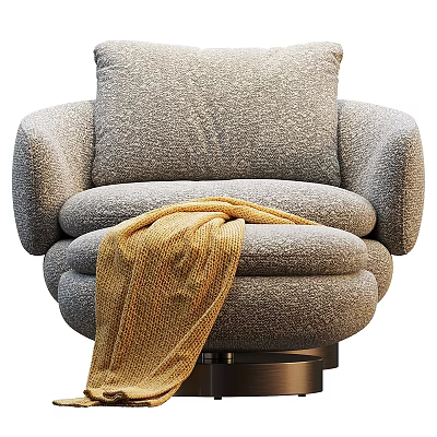 Cozy Gray Sofa With Yellow Throw And Modern Coffee Table Combination In Living Room Interior 3d model