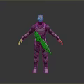Sci Fi Warrior and Alien Creature Standing in Futuristic Armor with Tactical Weapon