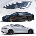 Hyundai car Tesla electric car sedan 3d model