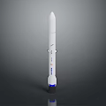 White Rocket Weapon With Blue Base And Modern Vertical Design Structure 3d model
