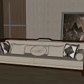 New Chinese-style double sofa 3d model