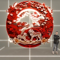 Chinese Style National Tide Chinese Dragon Cartoon Paper-cut Wind Lighting Wall Decoration Beauty Chen Dragon Head 3d model