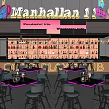 Manhalian 1 Bar With Neon Sign Wonderful Life Banner Purple Lighting And Cocktail Seating