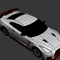 White Sports Car With Black Wheels Red Accents And Sharp Front Design
