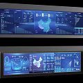 Projection Monitoring Large Screen Display With Real Time Data Visualization And Dashboard Charts