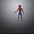 Spider Man 3D Character Model With Red And Blue Costume Standing Pose Against Gray Background 3d model