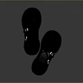 Fashionable Black Leather Platform Shoes With Cross Straps And Metal Buckles