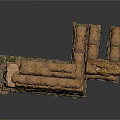 Traditional Earthen Wall Construction Component With Stone And Brick Layers