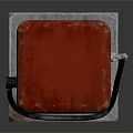 Red Vintage Gas Pump With Classic Meter And Black Hose On Concrete Base