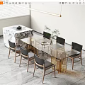 Modern Dining Table and Chair Combination Nakajima Bar Table and Chair 3d model