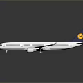 Lufthansa Commercial Airplane White Fuselage Blue Tail Fin Reflective Surface