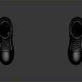 Black High Top Leather Shoes With Lace Up Design And Modern Casual Style