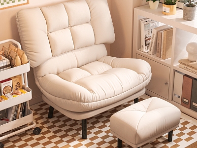 Cream Style Vintage Leisure Chair Sofa Chair Office Chair Study Lazy Sofa model