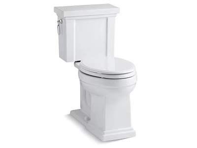 Sleek Modern White Ceramic Two Piece Bathroom Toilet With Separate Tank Design 3d model