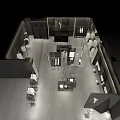 Modern Clothing Store Interior With Clothing Racks Mannequins And Decorative Lighting