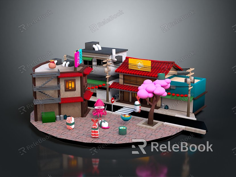 cartoon city cartoon street cartoon block old street old block miniature block miniature street model