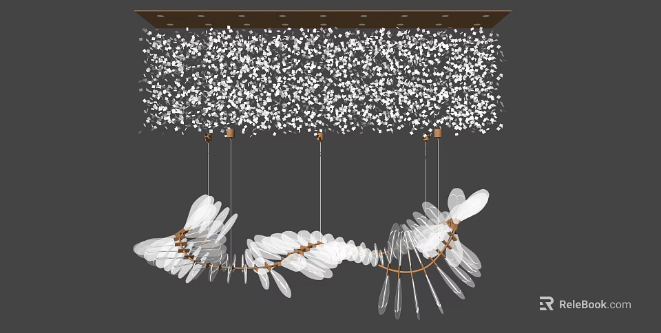 Creative Abstract Pendant Light Featuring Irregular White Glass Shapes For Modern Home Decor 3d model 
