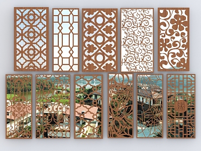 Chinese-style Carved Window Chinese-style Carved Classical Window Doors and Windows Chinese-style Carved Carvings model