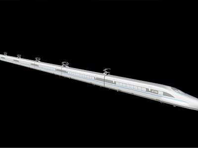 High Speed Streamlined Silver Train With Multiple Carriages And Aerodynamic Front Design 3d model