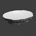 Natural Stone Coffee Table With Irregular Shape And Black Brown Marble Texture 3d model