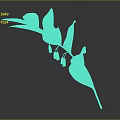 Green Leaf Plant With Yellow Stripes And White Bell Shaped Flowers On Red Stem