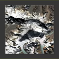 Mountain Terrain Featuring Snowy Peaks Glaciers Rocky Slopes And Deep Valleys