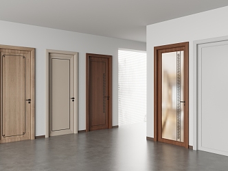 New Chinese Door Room Door Bedroom Door Single Door Toilet Door 3d model