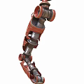 Smart Machine Red Industrial Robotic Limb Featuring DFLY Logo And Mechanical Design 3d model