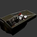 High Tech Sci Fi Weapon Control System With Red Indicators And Advanced Panels In Spaceship 3d model