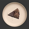 Rich Layered Chocolate Cake With Whipped Cream On Beige Plate