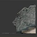 Intricately Carved Stone Railing with Dragon Patterns Ornate Designs and Adjacent Steps