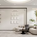 Modern Elegant Beauty Salon Reception Interior With Product Display Shelves And Cozy Lounge Area