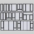 Various Window Designs Featuring Different Sizes Frames And Glass Panels 3d model