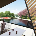 Scenic Urban Park Landscape With Lush Lawns Diverse Trees Open Plaza And Walking Paths