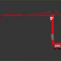 Red Mobile Construction Crane With Telescopic Boom And Hydraulic Lifting System 3d model