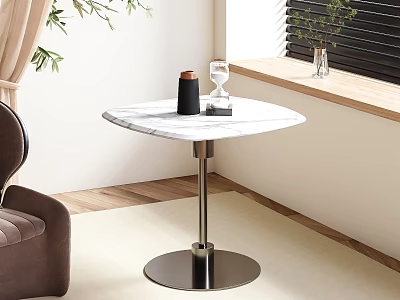 Modern Style Side Table With Marble Top And Metal Base For Living Room Decor 3d model