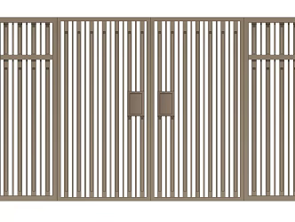 New Chinese Style Gate Iron Door Entrance Gate Fire Door 3d model