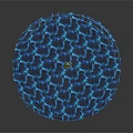 Circular Sculpture Design With Blue Water Waves Trees And Small Boat