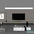 Modern Living Room Interior Design With Sofa TV Wall Marble Coffee Table And Large Windows