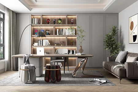 Modern study 3d model
