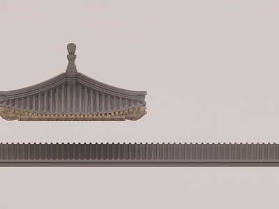 Chinese-style eaves line model