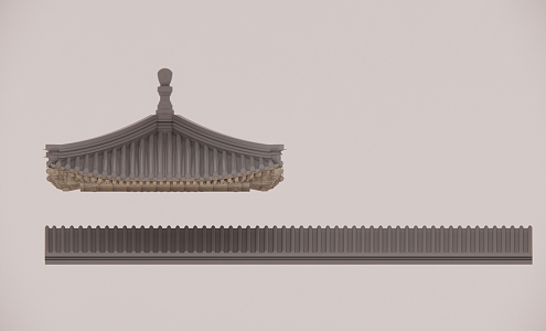 Chinese-style eaves line 3d model